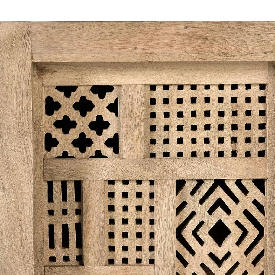 Clearance Wohnen 90x90x40 Türen-Kommode mit Ethno Flair - Valuta