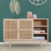 Clearance Wohnen 100x65x36 2-türige Kommode mit drei offenen Fächern - Oncinasa