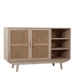 Clearance Wohnen 100x65x36 2-türige Kommode mit drei offenen Fächern - Oncinasa