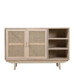 Clearance Wohnen 100x65x36 2-türige Kommode mit drei offenen Fächern - Oncinasa