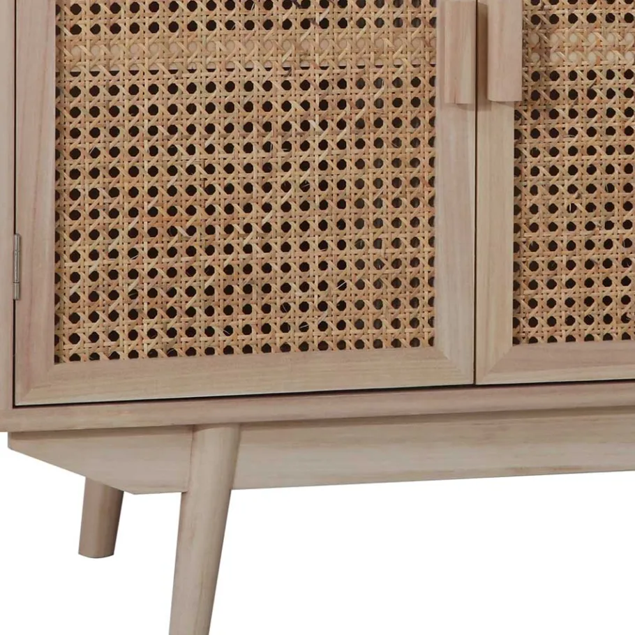 Clearance Wohnen 100x65x36 2-türige Kommode mit drei offenen Fächern - Oncinasa