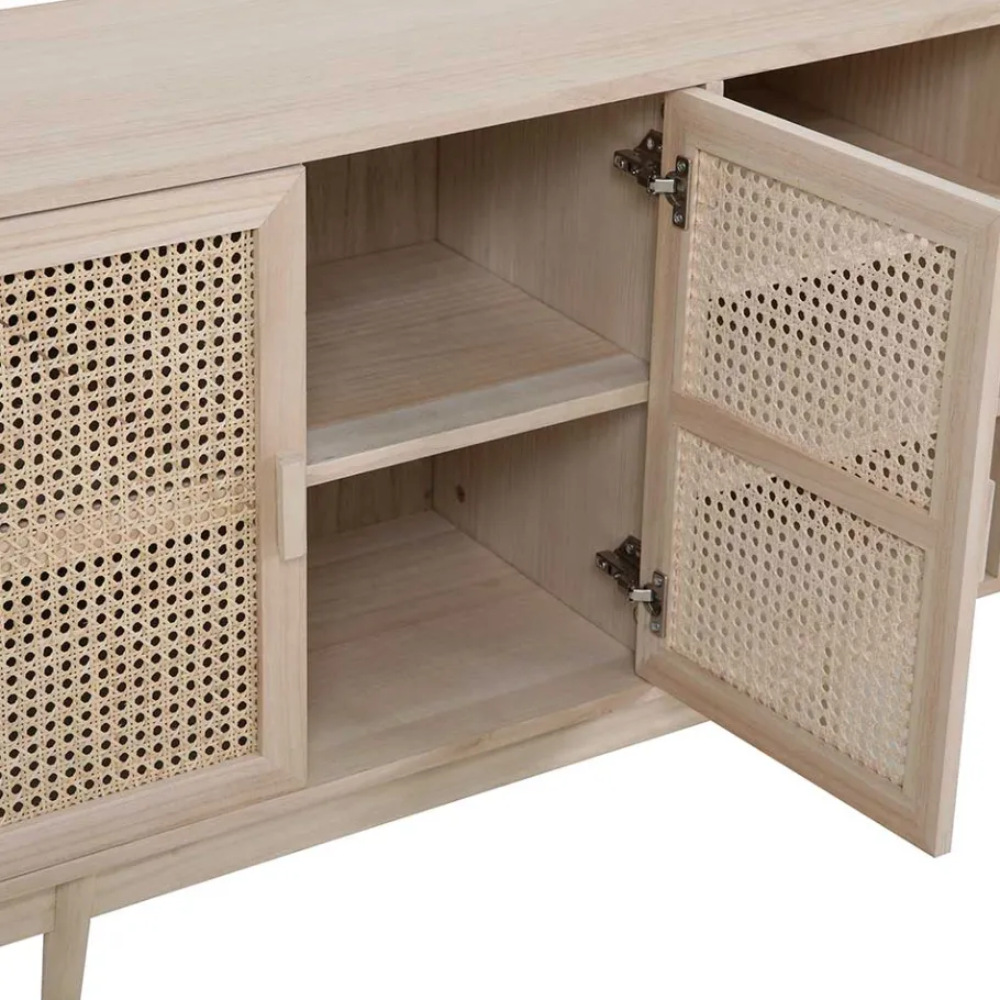 Clearance Wohnen 100x65x36 2-türige Kommode mit drei offenen Fächern - Oncinasa