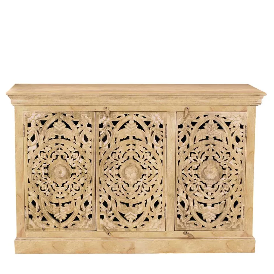 Sale Wohnen 140x90x40 3-türige Kommode mit Schnitzerei - Runiasa