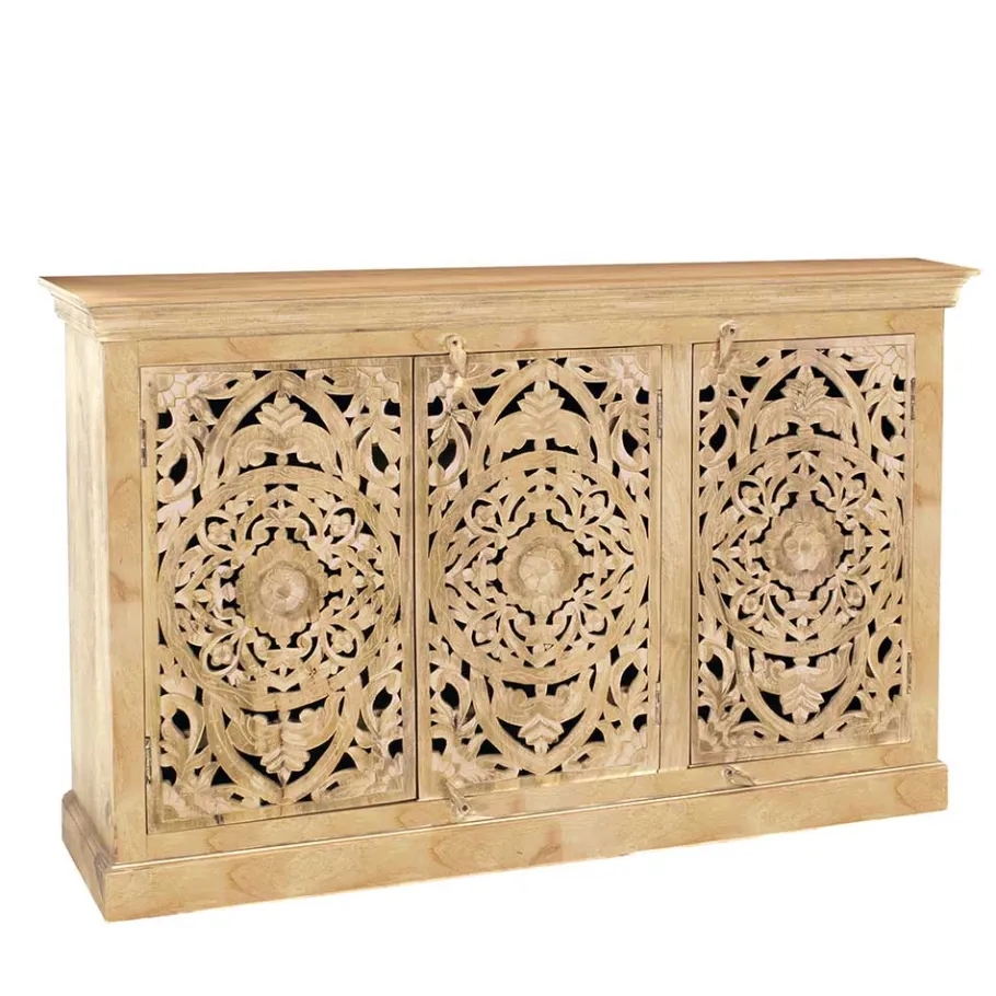 Sale Wohnen 140x90x40 3-türige Kommode mit Schnitzerei - Runiasa