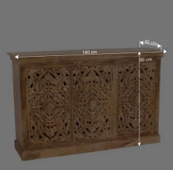 Sale Wohnen 140x90x40 3-türige Kommode mit Schnitzerei - Runiasa
