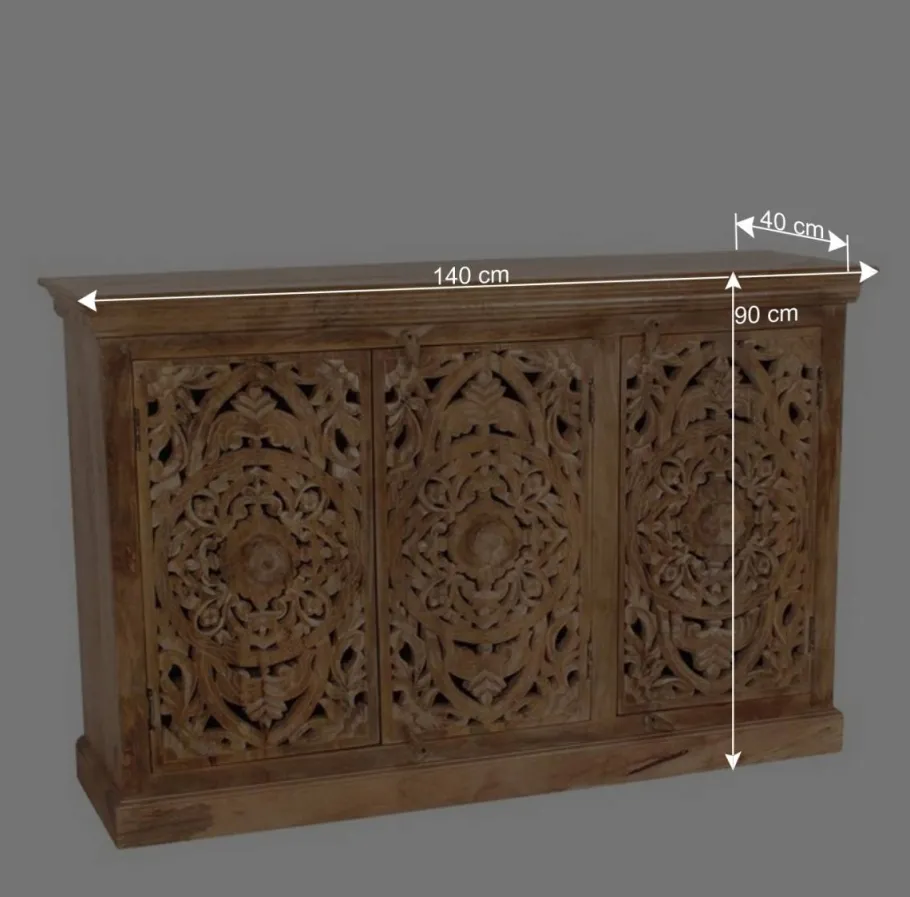 Sale Wohnen 140x90x40 3-türige Kommode mit Schnitzerei - Runiasa