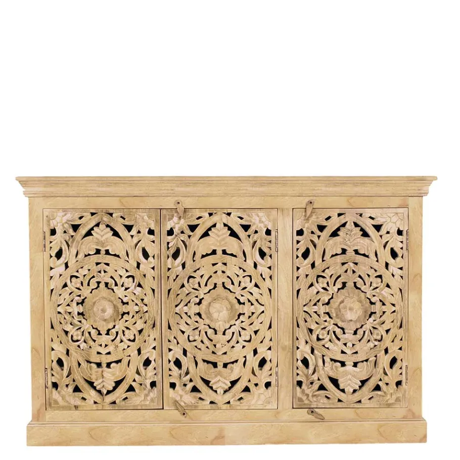 Sale Wohnen 140x90x40 3-türige Kommode mit Schnitzerei - Runiasa