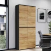 Hot Wohnen 80x197x40 2-türiger Aktenschrank in Wildeiche Optik - Contrage
