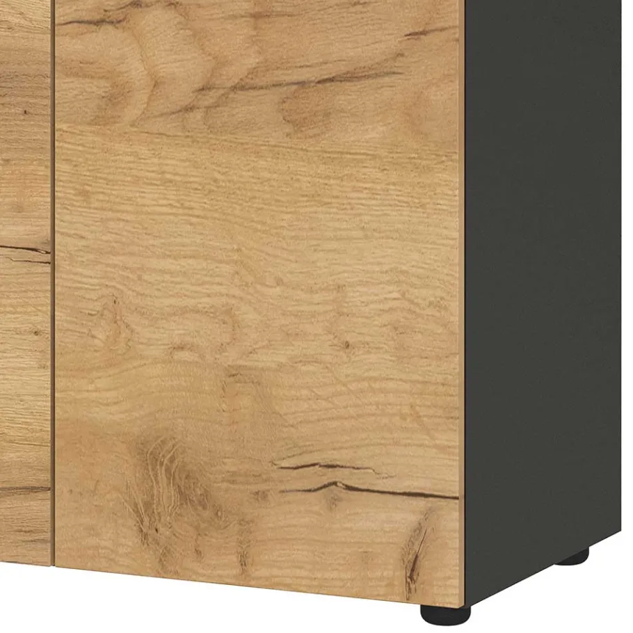 Hot Wohnen 80x197x40 2-türiger Aktenschrank in Wildeiche Optik - Contrage