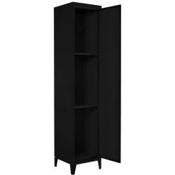 Online Wohnen 38x180x38 1-türiger Metallspind in Schwarz - Trio