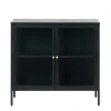 Outlet Wohnen 90x85x40 2-türiger Schrank aus Glas & Metall - Butoaie