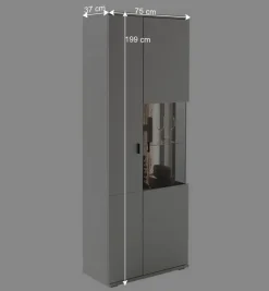 Online Wohnen 75x199x37 2-türiger Wohnzimmerschrank modern - Apulco