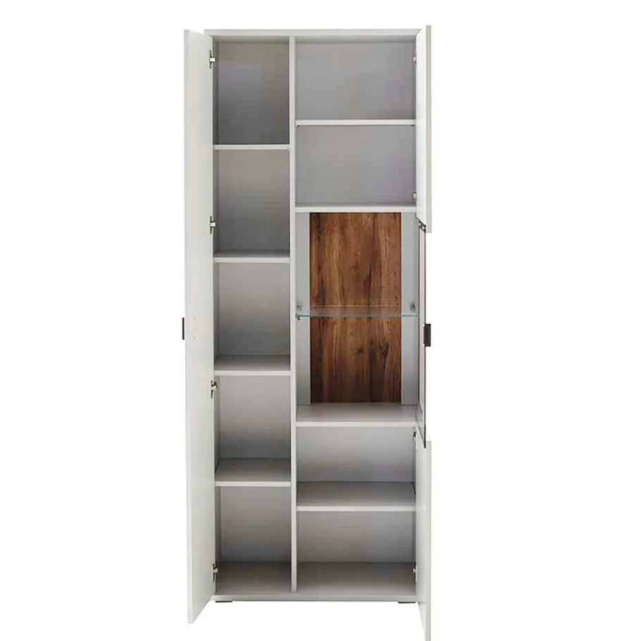 Online Wohnen 75x199x37 2-türiger Wohnzimmerschrank modern - Apulco