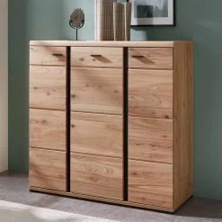 Outlet Wohnen 123x121x42 3-türiges Highboard teilmassiv - Latenda