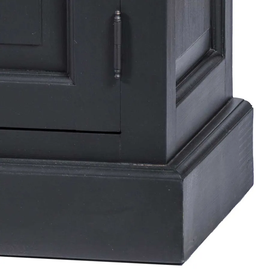Wohnen 100x70x40 TV Kommode in Schwarz & Teak - Niovan