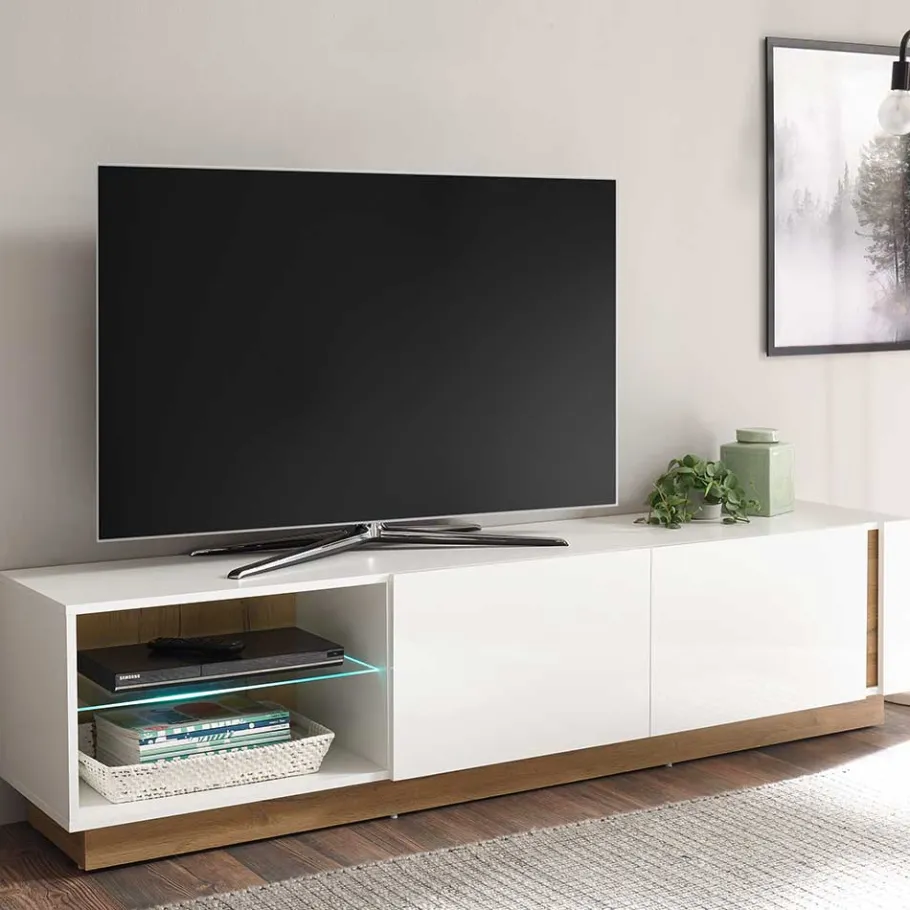 Online Wohnen 188x46x40 TV Lowboard mit 2 Klappen - Myrda