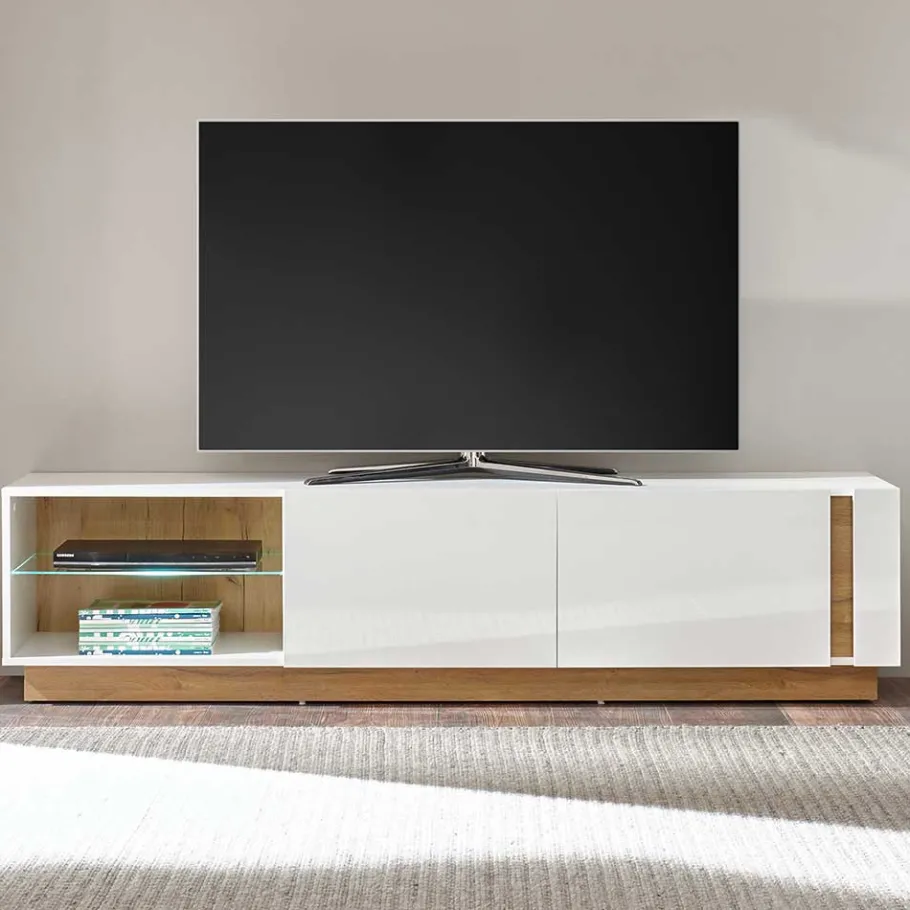 Online Wohnen 188x46x40 TV Lowboard mit 2 Klappen - Myrda