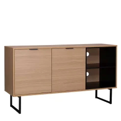 Sale Wohnen 140x76x40 TV Phonoschrank in Eiche & Schwarz - Brausca