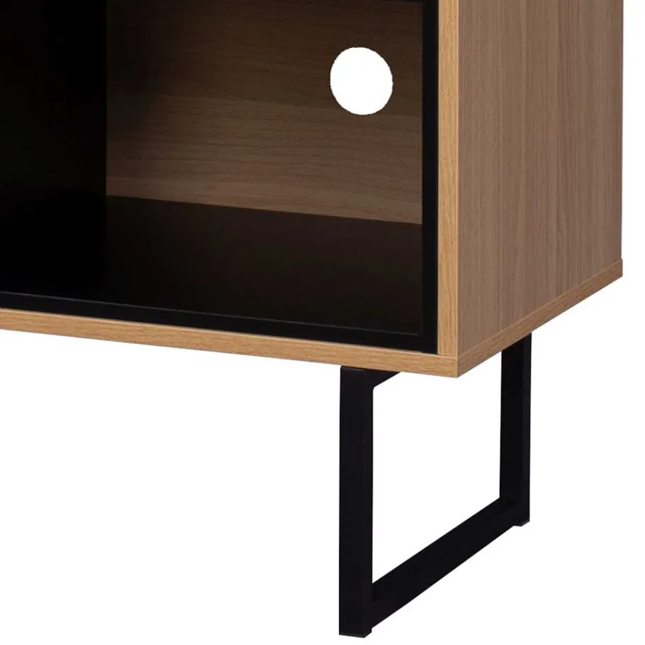 Sale Wohnen 140x76x40 TV Phonoschrank in Eiche & Schwarz - Brausca