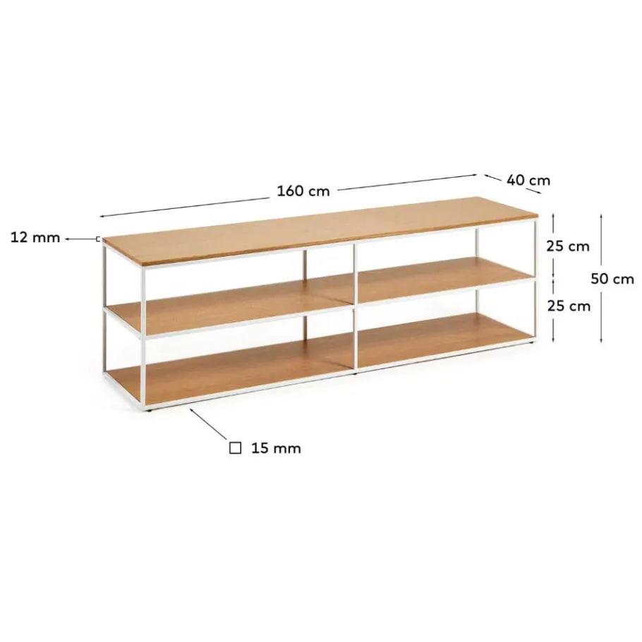 Best Wohnen 160x50x40 TV Regal in Eiche - Bosso