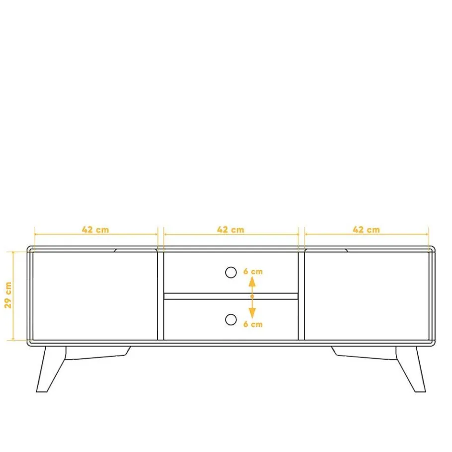 Sale Wohnen 134x48x40 TV Schrank mit Türen & Fächern - Diesta