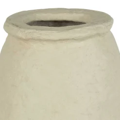 New Wohnen 30x45x30 Vase in Cremeweiß aus Pappmasche - Valamengo