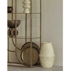 New Wohnen 30x45x30 Vase in Cremeweiß aus Pappmasche - Valamengo