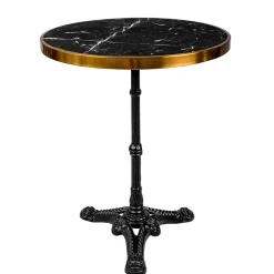 Outlet Wohnen 57x71x57 Vintage Bistrotisch aus Marmor in Schwarz - Mally
