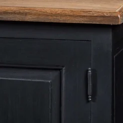 Hot Wohnen 220x96x53 Vintage Design Anrichte in Schwarz - Niovan