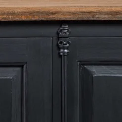 Hot Wohnen 220x96x53 Vintage Design Anrichte in Schwarz - Niovan