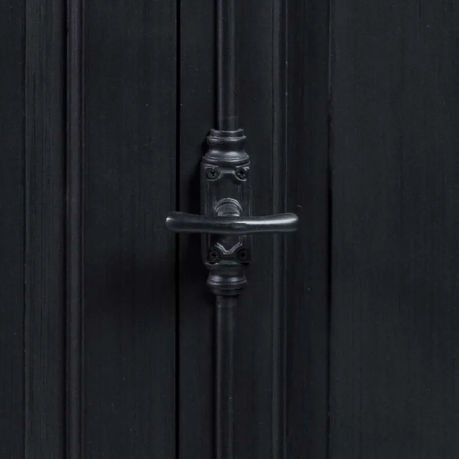 Hot Wohnen 220x96x53 Vintage Design Anrichte in Schwarz - Niovan