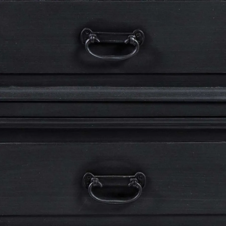 Hot Wohnen 220x96x53 Vintage Design Anrichte in Schwarz - Niovan