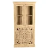 Discount Wohnen 90x180x45 Vintage Holzvitrine mit Schnitzerei - Runiasa
