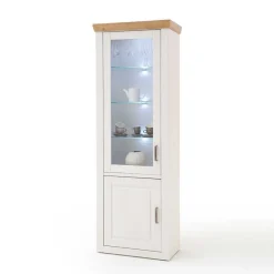 New Wohnen 73x210x40 Vitrine - modernes Landhaus - Samula