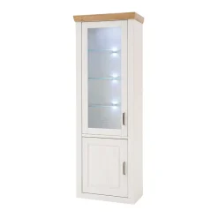 New Wohnen 73x210x40 Vitrine - modernes Landhaus - Samula
