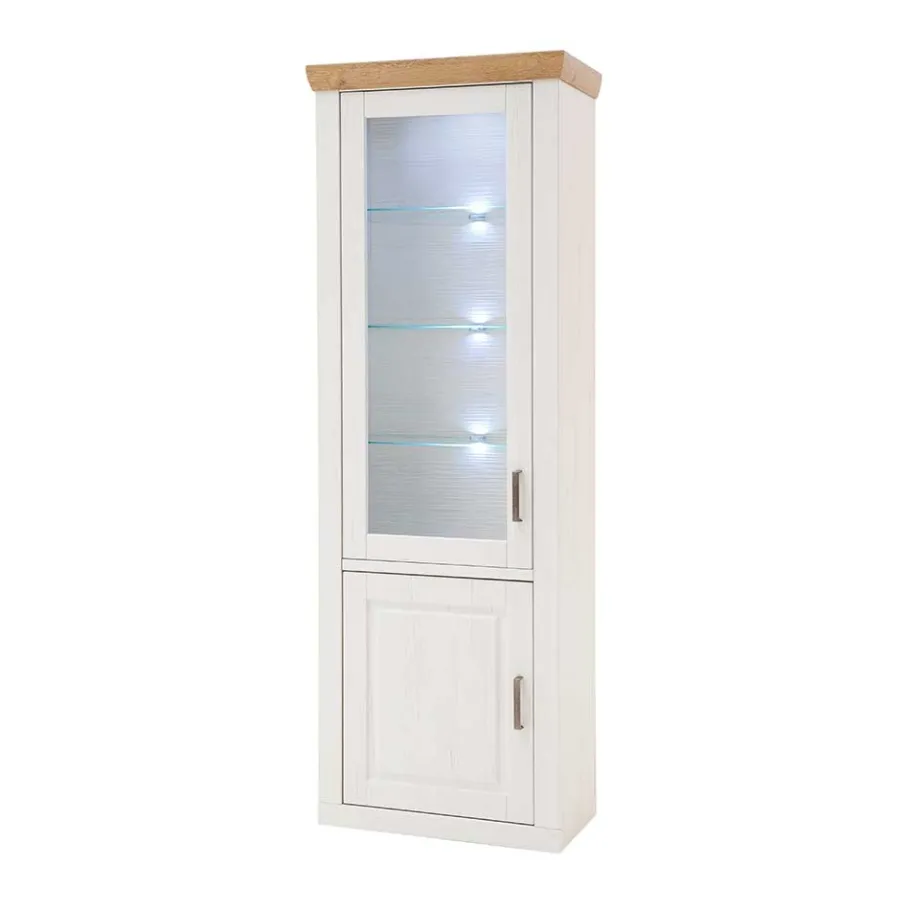New Wohnen 73x210x40 Vitrine - modernes Landhaus - Samula