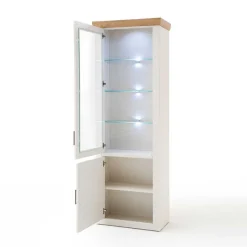 New Wohnen 73x210x40 Vitrine - modernes Landhaus - Samula