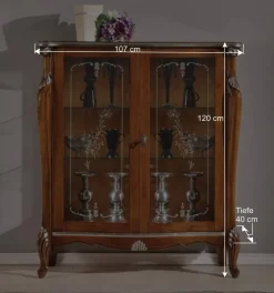 Outlet Wohnen 107x120x40 Vitrine im Italienischen Stil - Carlenna