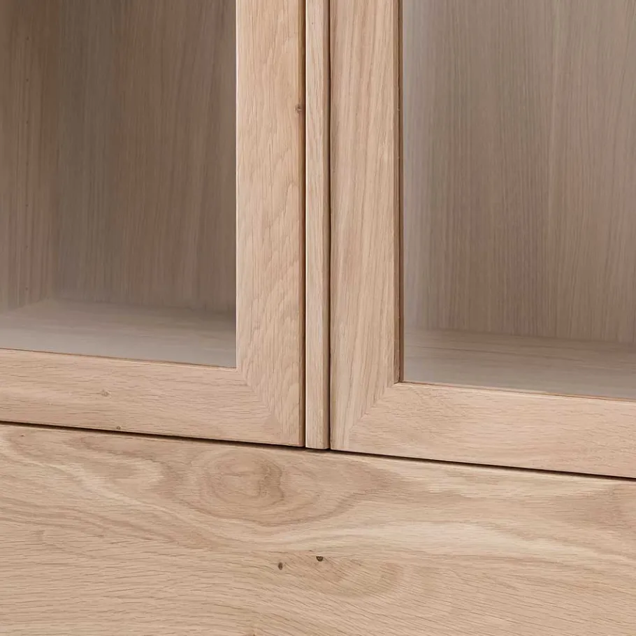Best Wohnen 90x140x42 Vitrine mit Doppeltür und Schublade - Lamia