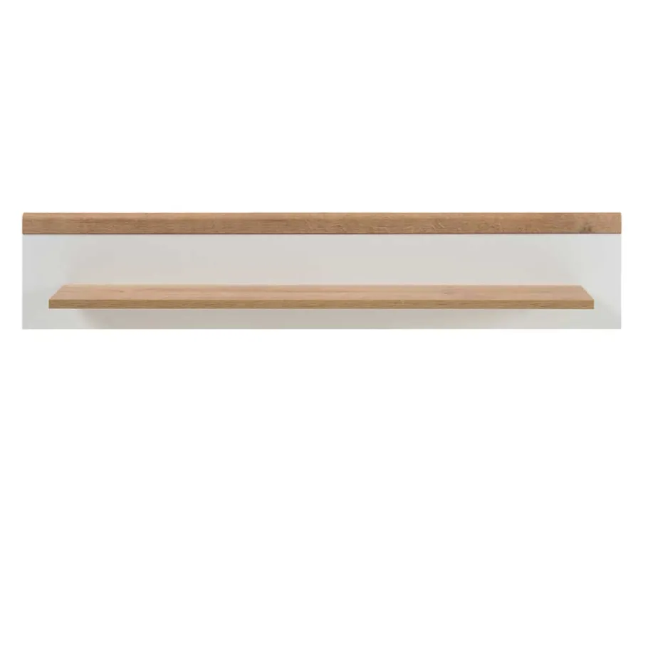 Best Wohnen 107x20x19 Wand Regal in Weiß & Eichefarben - Cablos