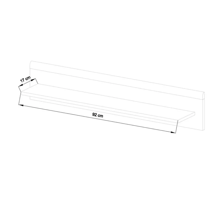 Best Wohnen 107x20x19 Wand Regal in Weiß & Eichefarben - Cablos