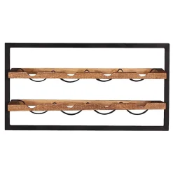 Outlet Wohnen 65x35x25 Wand Weinregal für acht Flaschen - Evradon