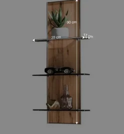Sale Wohnen 35x90x17 Wandregal mit drei Glasböden - Krofun
