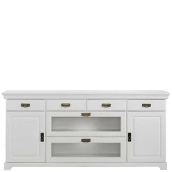 Discount Wohnen 180x84x40 Weißes Sideboard - Landhaus modern - Akbelev