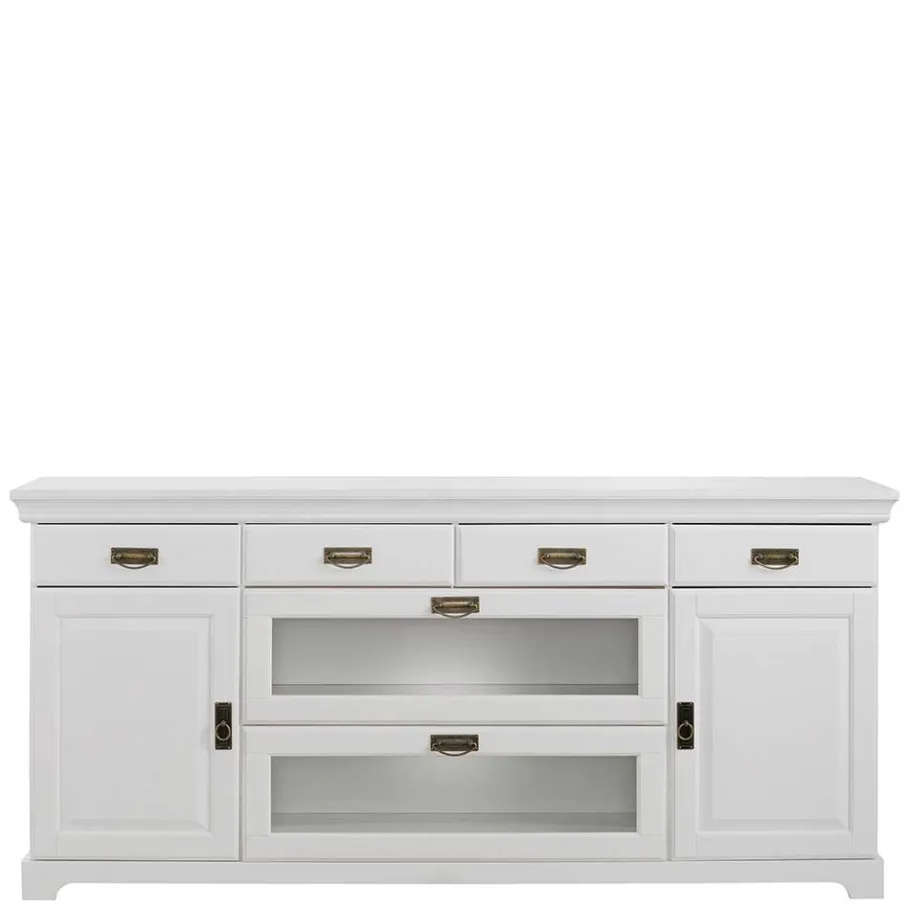Discount Wohnen 180x84x40 Weißes Sideboard - Landhaus modern - Akbelev