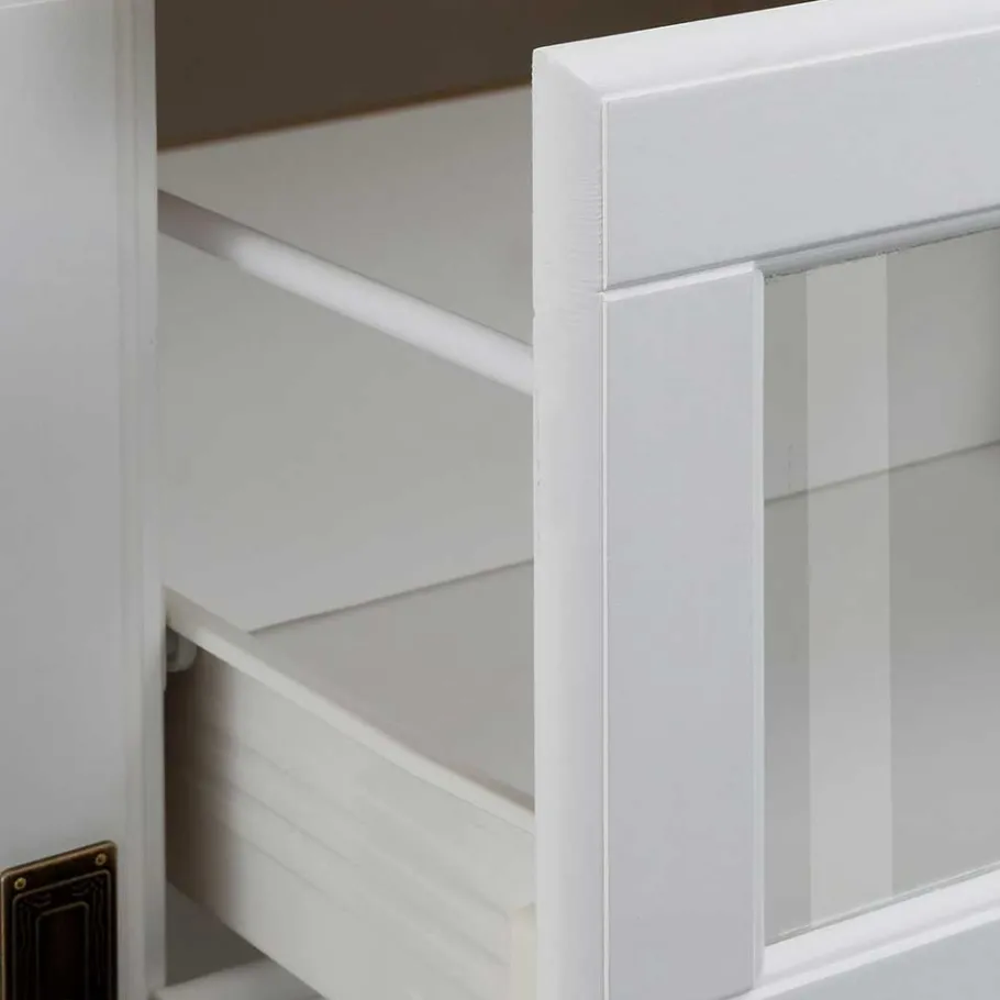 Discount Wohnen 180x84x40 Weißes Sideboard - Landhaus modern - Akbelev