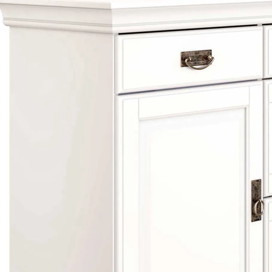Discount Wohnen 180x84x40 Weißes Sideboard - Landhaus modern - Akbelev