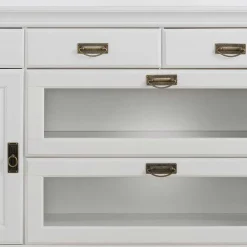 Discount Wohnen 180x84x40 Weißes Sideboard - Landhaus modern - Akbelev