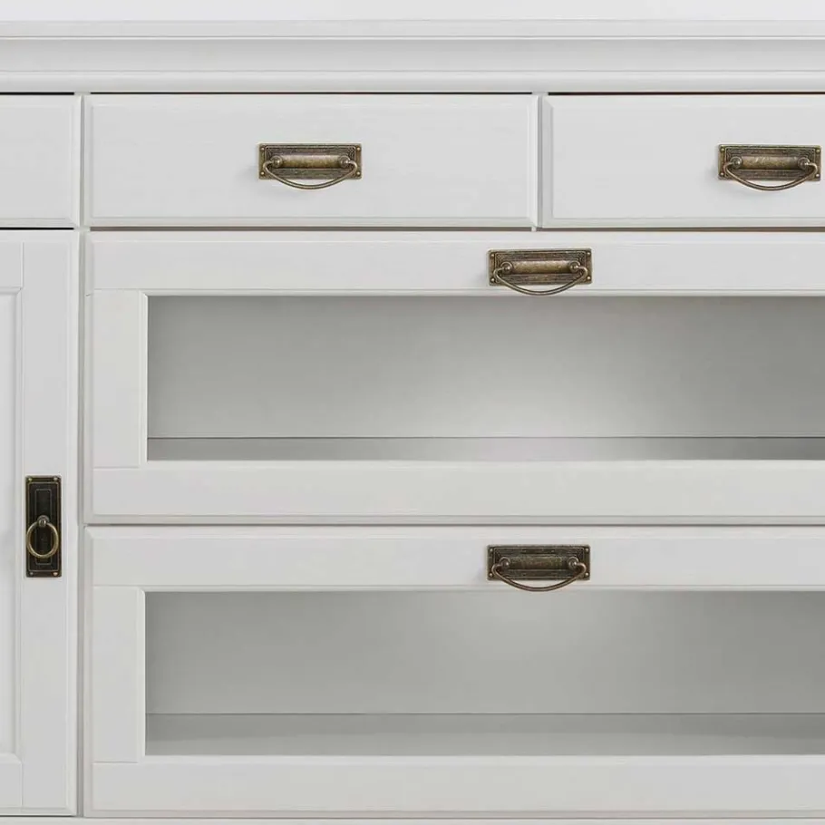 Discount Wohnen 180x84x40 Weißes Sideboard - Landhaus modern - Akbelev