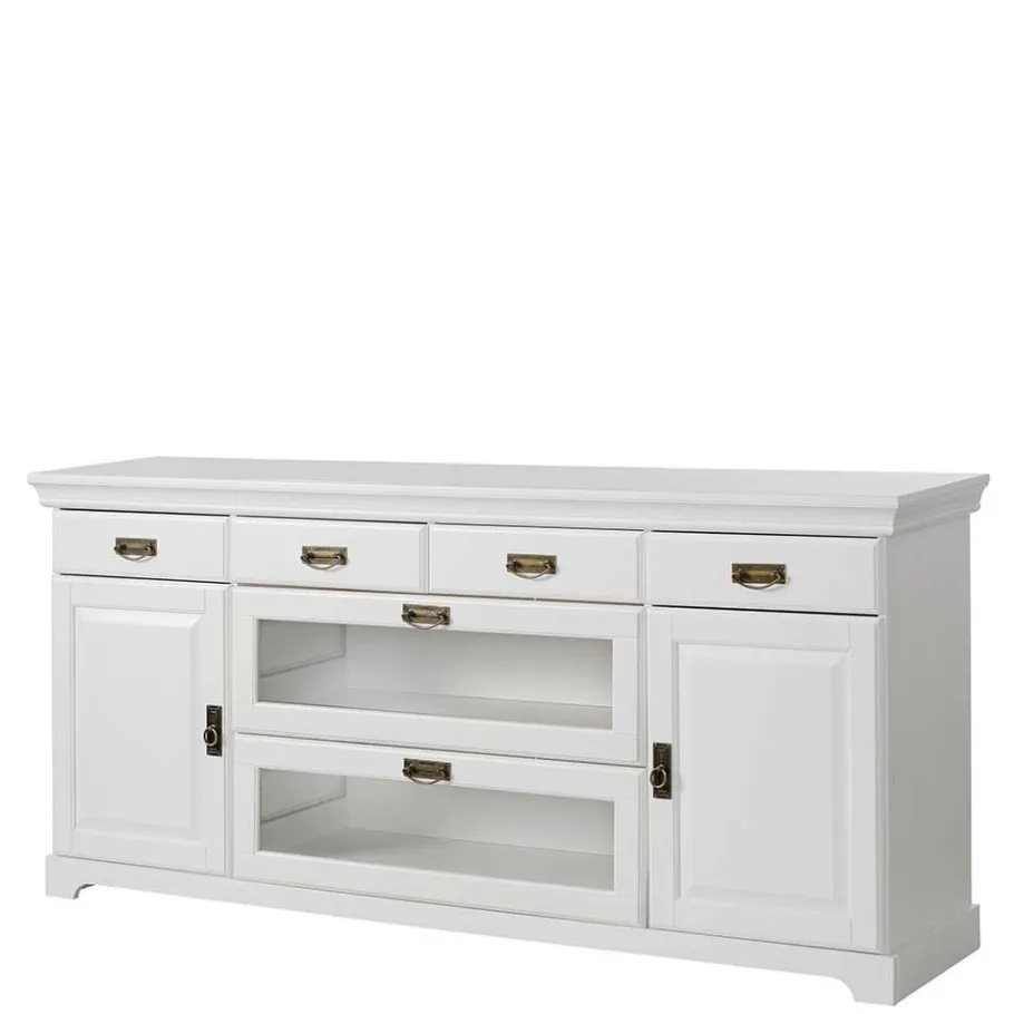 Discount Wohnen 180x84x40 Weißes Sideboard - Landhaus modern - Akbelev